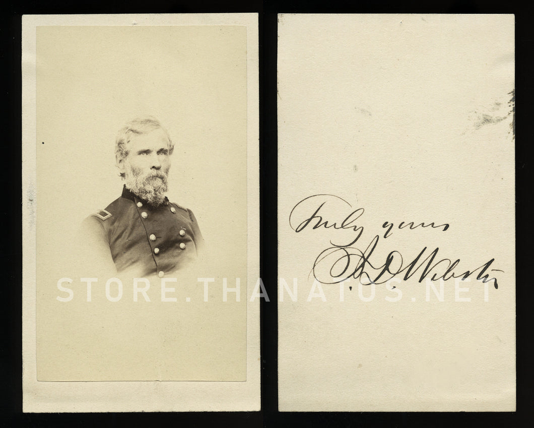 Rare Autographed CDV of Civil War General Joseph Dana Webster, 1860s Original Photo