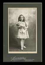 Load image into Gallery viewer, Identified Little Girl Holding Doll - LEAH ENOS of Chicago Illinois 1890s Photo
