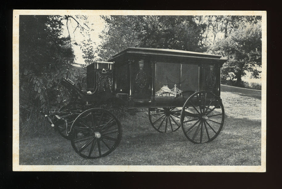 Vintage Postcard of an 1890s Hearse / Funeral Home Advertising Card