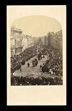 Load image into Gallery viewer, Rare 1860s Photo Outdoor Street Scene Big Crowd Buildings Religious Procession

