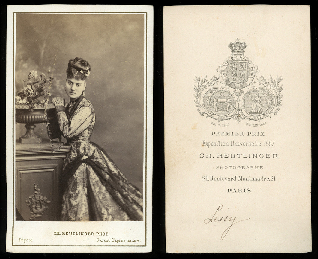 1860s CDV Photo by Reutlinger Paris - Beautiful Actress Delphine de Lissy