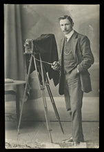 Load image into Gallery viewer, Photographer with Camera on Tripod / Vintage Real Photo Postcard
