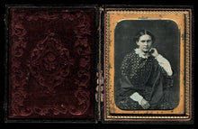 Load image into Gallery viewer, 1/4 daguerreotype pretty girl in checkered dress 1850s - sealed - texas estate
