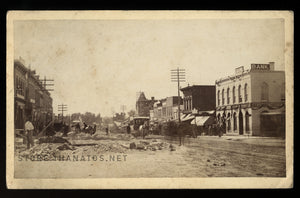 Rare 8"x5" Cabinet Photo Downtown Pueblo Colorado Street Scene, c.1880