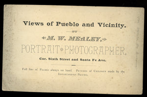 Rare 8"x5" Cabinet Photo Downtown Pueblo Colorado Street Scene, c.1880
