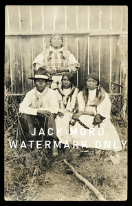Southern Ute Native American Indian Family Antique 1910s RPPC Photo Colorado