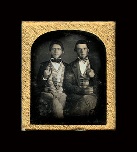 1840s Daguerreotype - Early Scovills 1/6 Plate Two Handsome Men / Male Friends