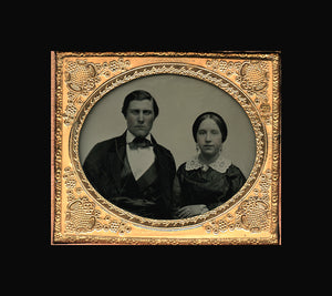 Handsome Man & Wife by Vermont Photographer Caleb L Howe - Relievo Sphereotype!