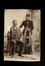 Load image into Gallery viewer, antique 19th century photo african american / black couple with umbrellas
