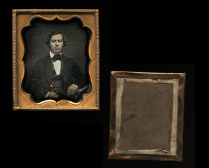 1/6 Plate Uncased but Sealed Daguerreotype of a Man New York Photographer Paret