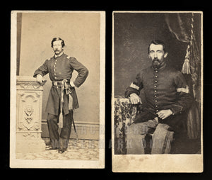 Two Civil War Soldiers CDV Photos incl Armed Officer / Philadelphia Photographer