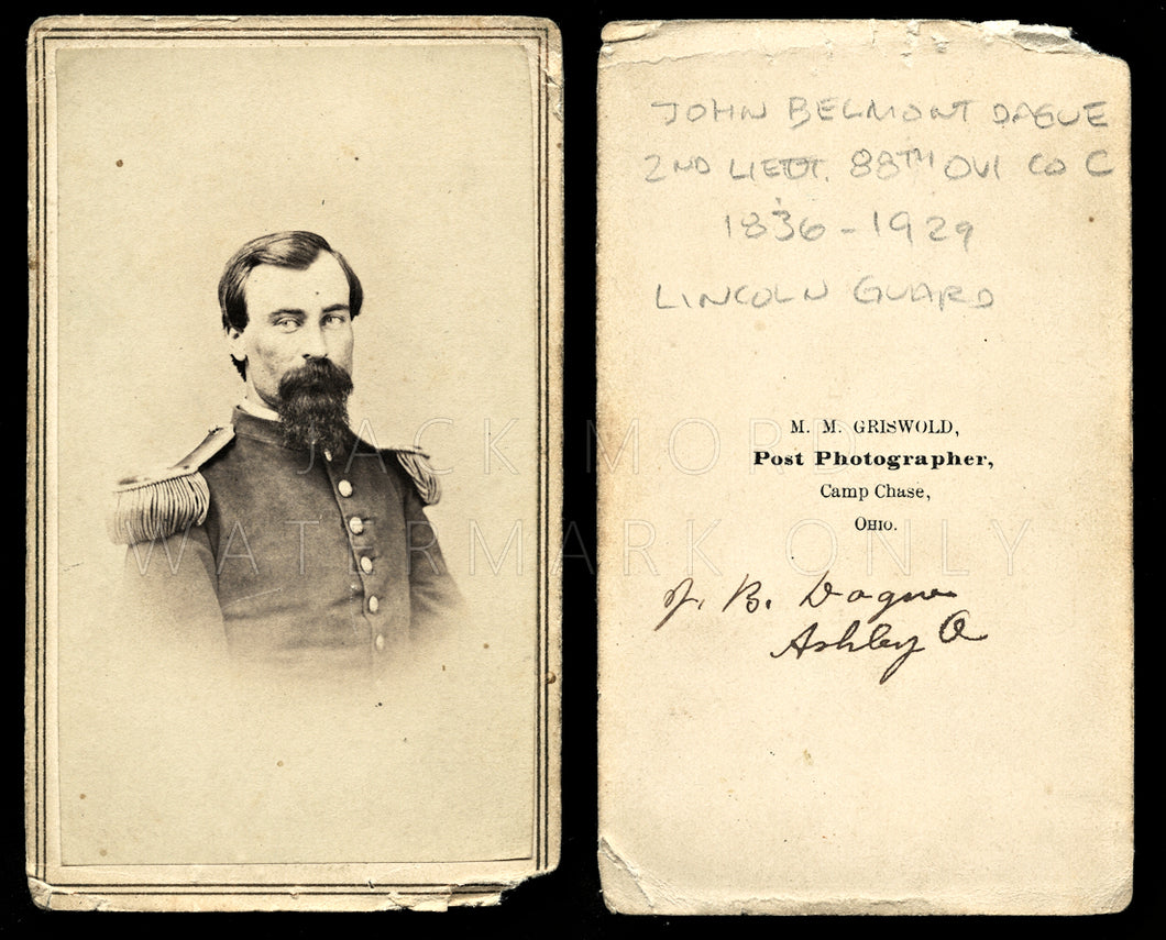 Abraham Lincoln Funeral Int! Rare Photo ID'd Civil War Soldier JB Dague 88th OVI