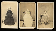 THANATOS.NET COLLECTION 1860s CDV Mourning Woman + Children, Post Mortem Infant