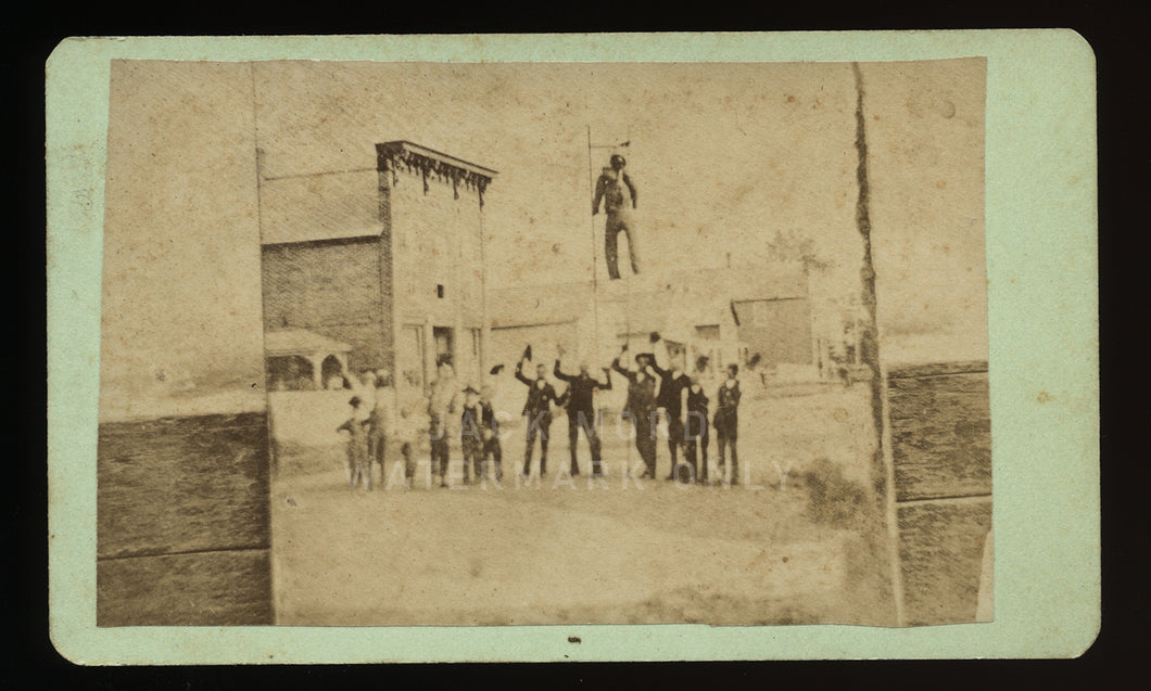 Rare CDV Photo Leavenworth Kansas Lynching Political Effigy or Miners' Strike?