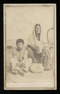 Rare Mexican Occupational Photo Lavandera y Muchacho, 1860s CDV Photo, Mexico