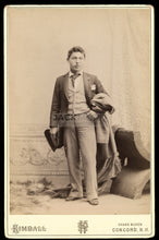 Load image into Gallery viewer, Japanese Man in Concord New Hampshire / 1800s, Antique Cabinet Card Photo
