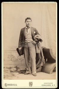 Japanese Man in Concord New Hampshire / 1800s, Antique Cabinet Card Photo