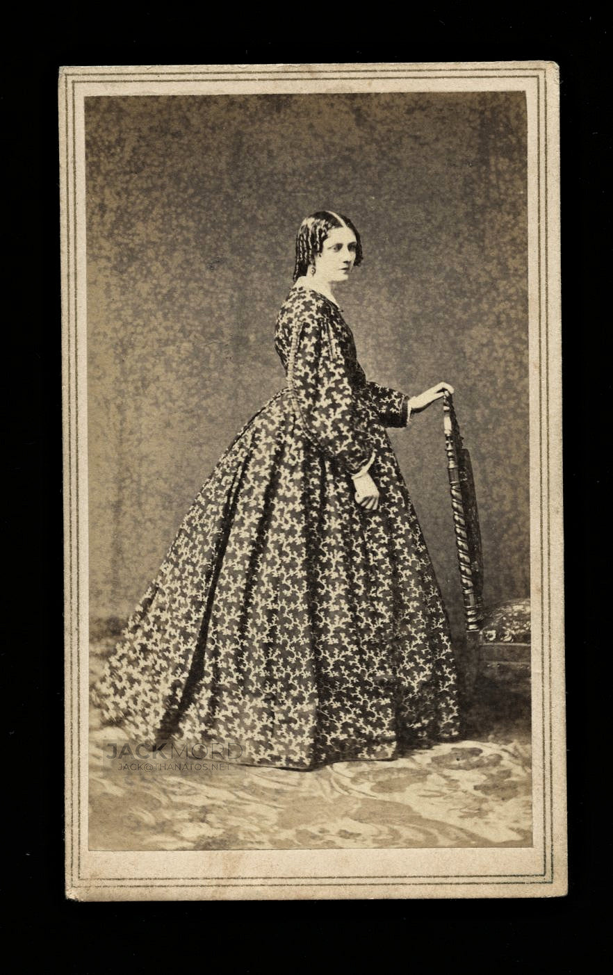 civil war era woman in amazing dress hoag & quick cincinnati 1860s fashion