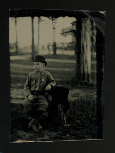 Tintype, Little Boy in Park, Probably New York