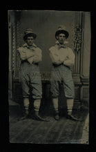 Load image into Gallery viewer, Great 1870s 1880s TIntype Photo Two Men Tinted Costume Clowns or Performers
