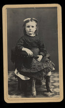 Load image into Gallery viewer, Cute Little Girl by Pioche Nevada Western Pioneer Photographer 1870s CDV Photo
