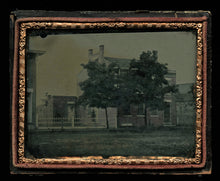 Load image into Gallery viewer, 1/4 Tinted Ambrotype of a House or Building Maybe Jail in Minnesota, 1850s
