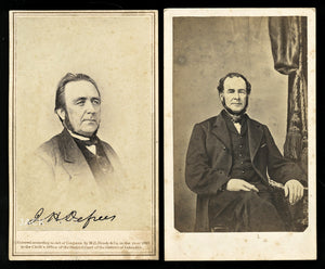 Signed 1860s BRADY CDV of Indiana Congressman & Railroad President J.H. Defrees
