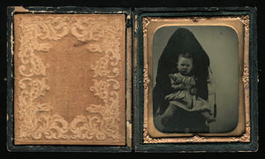 Rare Hidden Father Ambrotype! 1/6 Plate 1850s - Hidden Mother Int