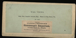 Civil War General Ingall's Dalmatian Dog War For the Union Stereoview 1860s