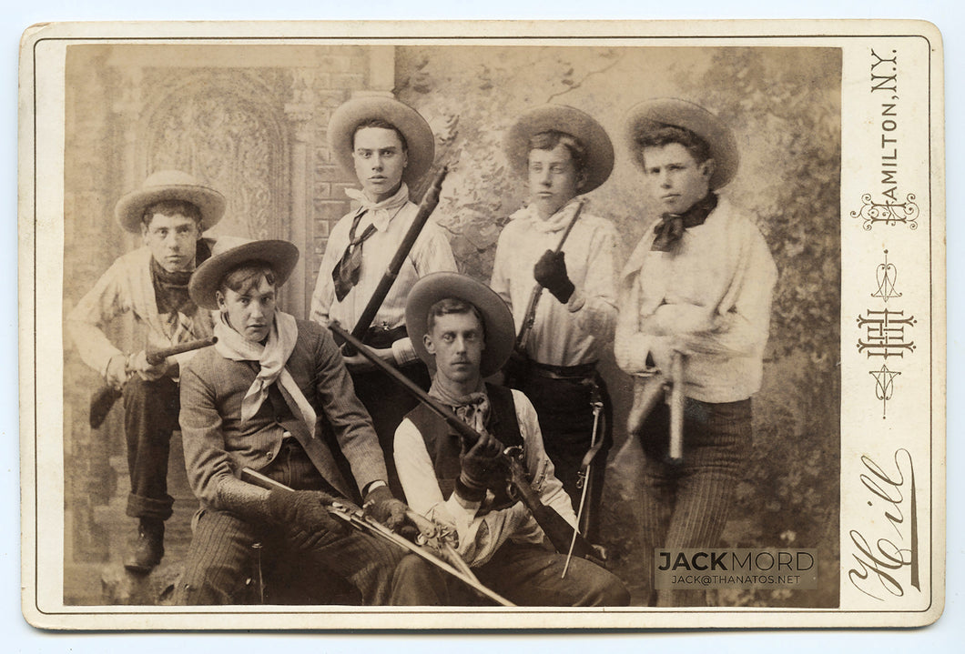 Antique 1800s Photo ID'd Men in Western / Cowboy / Hunting Attire Holding Guns