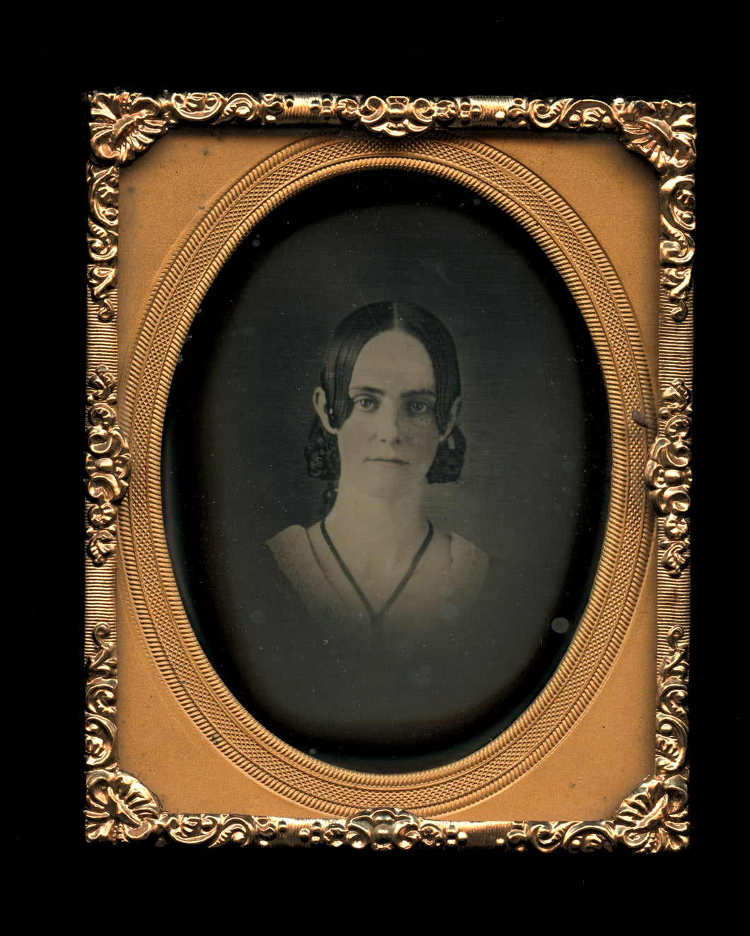 1850s 1860s Daguerreotype of a Woman or Girl Cloud Vignette Memorial Photo?