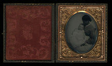 Load image into Gallery viewer, Rare Slavery Era African American Nanny Holding Baby 1/6 Ambrotype
