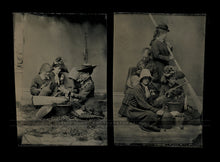 Load image into Gallery viewer, Great Set of Tintype Victorian Girls Having Picnic, Fishing, One Hidden Face
