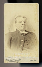 Load image into Gallery viewer, young man from york pennsylvania post mortem cdv photo - soldier uniform?
