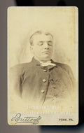 young man from york pennsylvania post mortem cdv photo - soldier uniform?