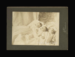 antique photo triplets at least one post mortem - lehighton pennsylvania