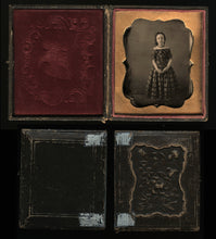 Load image into Gallery viewer, 1/6 daguerreotype of little girl full standing portrait / eagle design
