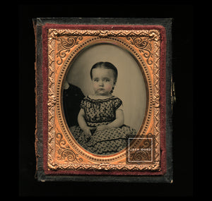 SUPER CUTE Doll Like Little Girl / Antique 1850s Ambrotype / Mother Hidden