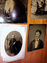 Load image into Gallery viewer, Big Lot 12 Larger Tintypes Half Plate Some ID&#39;d / Names - Antique 1800s Photos
