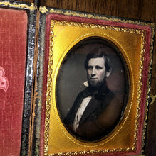 Load image into Gallery viewer, Sealed 1/9 Daguerreotype Handsome Man with Beard Probably Hartford Connecticut
