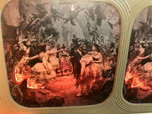 Load image into Gallery viewer, Unusual Tissue Stereoview Dark Tinted Red Fire of Hell Flying Devils _ Very Rare
