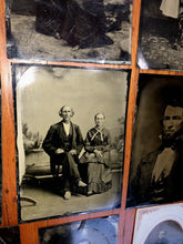 Load image into Gallery viewer, Big Lot 12 Larger Tintypes Half Plate Some ID&#39;d / Names - Antique 1800s Photos
