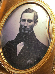 1850s Daguerreotype Handsome Man Seals Mostly Intact Boston School