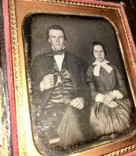 Load image into Gallery viewer, 1/6 Sealed Daguerreotype ID&#39;d Man &amp; His Wife / Taber, Copic
