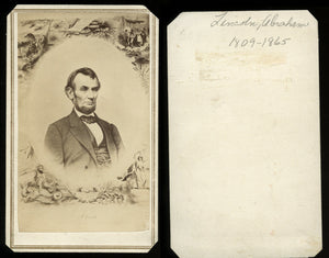 Abraham Lincoln CDV, Patriotic & Slave Family Artwork & Facsimile Signature