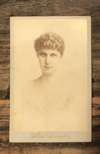 RARE LILLIE LANGTRY VICTORIAN ACTRESS PHOTO BY CHARLES TABER, NEW BEDFORD, MASS