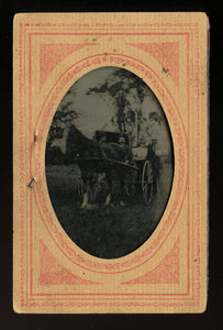 People Riding in Horse & Buggy - Outdoor Tintype 1890s