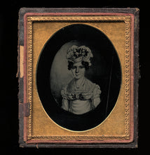 Load image into Gallery viewer, 1850s Ambrotype Painting of Colonial Period Drawing of Woman
