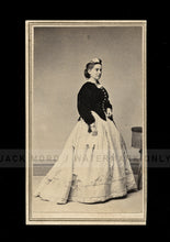 Load image into Gallery viewer, 1860s Victorian Era Fashion Hartford CT Woman Showing Dress Civil War Tax Stamp
