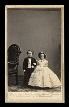 Load image into Gallery viewer, Groomsman &amp; Bridesmaid, Tom Thumb Wedding, 1860s CDV Photo by Brady
